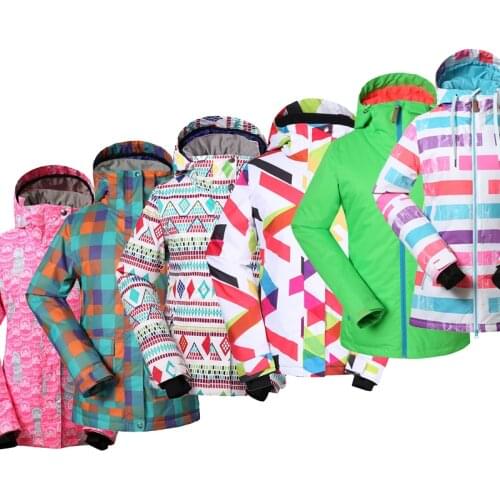 GS Colorful Shining women Snow Suit Girl Ski jackets snowboarding Clothing 10K waterproof windproof breathable winter Costume