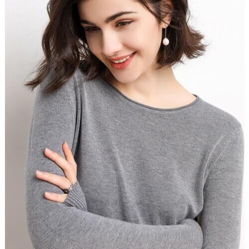 Womens Cashmere Sweaters O-neck Round Collar Full Sleeves Short Casual Sweater Solid Soft Warm Winter Pullover