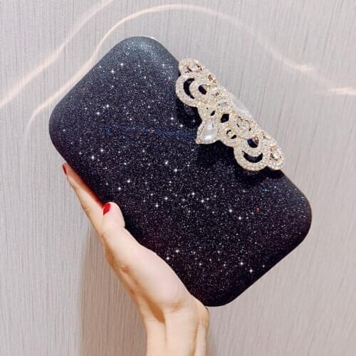 2020 Womens Clutch Bag Crystal PU Clutches Purse Female Fashion Luxury Handbag Evening Bag Wedding Bag for Bridal Shoulder Bags