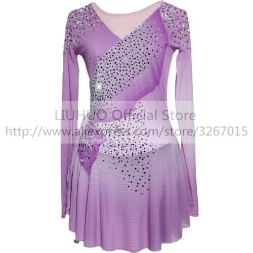 LIUHUO Womens Girls' Adult Multicolor Kid Performance Ballet Rhythmic Gymnastics Competition Leotard Ice Figure Skating Dress