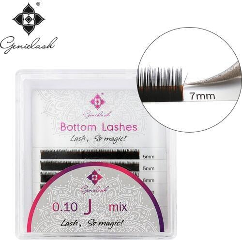 Genie 1pcs/Lot Bottom Eyelash Extensions J curl 5 6 7mm for Under False Eyelash Extension Individual Professional Use Only