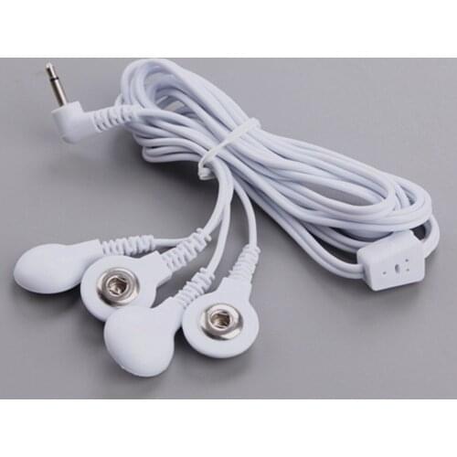 10pcs/lot DC 2.5MM Button 4 in 1 way electrode wires/cable for digital therapy massager,slimming machine