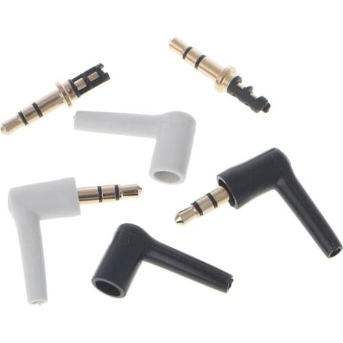 10 Pcs Gold Plated 3/4 3.5mm 90° Male Stereo Headphone Mini Jack Plug B95D