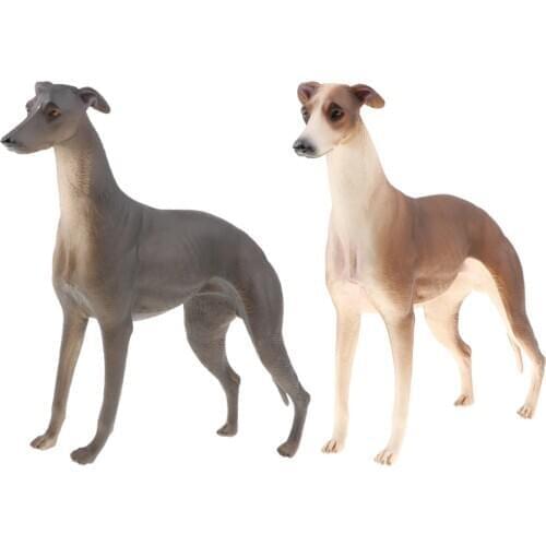 2pcs Plastic Realistic Animals Greyhound Action Figure Pet Dog Toys Playset Kids Toddler Nature Learning Toys Decor Collectibles