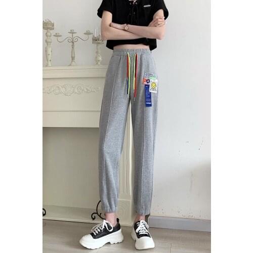 2021Fashion womens pants summer Female Long Trousers Chic High Waist Straight Pants Women Sweatpants