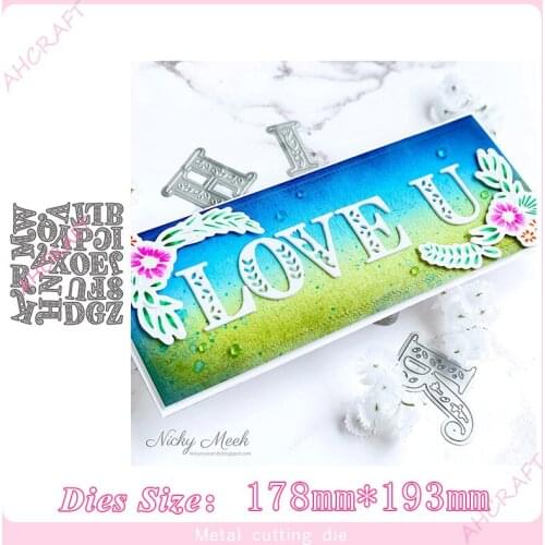 26pc capital lace letters Metal Cutting Dies for diy Scrapbooking Photo Album Decorative Embossing PaperCard Crafts Die 2020