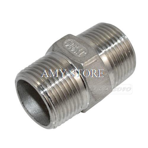 3/4" Male x 3/4" Male Hex Nipple Stainless Steel 304 Threaded Pipe Fitting BSP