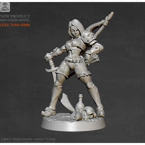 40MM Resin model kits Girl DIY self-assembly TD-2448