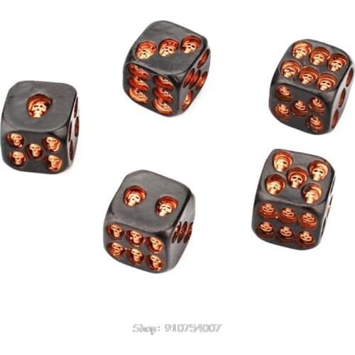 5pcs/set 18mm Skull Bones Dice 6 Sided Resin Skeleton Dice Pub Party Game Children Adult Toy D21 20 Dropship
