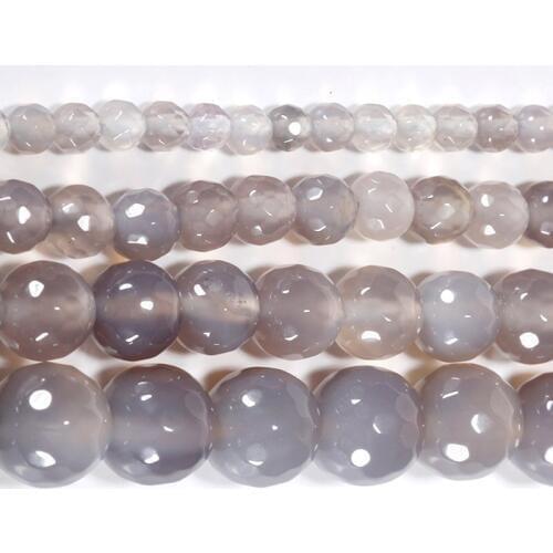 6-14mm Natural Round Faceted Gray Agates Beads For Jewelry Making Beads Bracelets 15inch Onyx Needlework DIY Beads Trinket