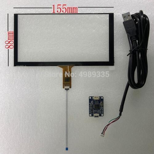 6.2 inch capacitive touch screen 155X88mm USB interface + IIC6P interface for Android Raspberry pie WIN7 8 10 system