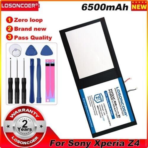 LOSONCOER 6500mAh LIS2210ERPX LIS2210ERPC Battery For Sony Xperia Z4 Tablet SGP712 SGP771 1291-0052 Batteries Laptop battery