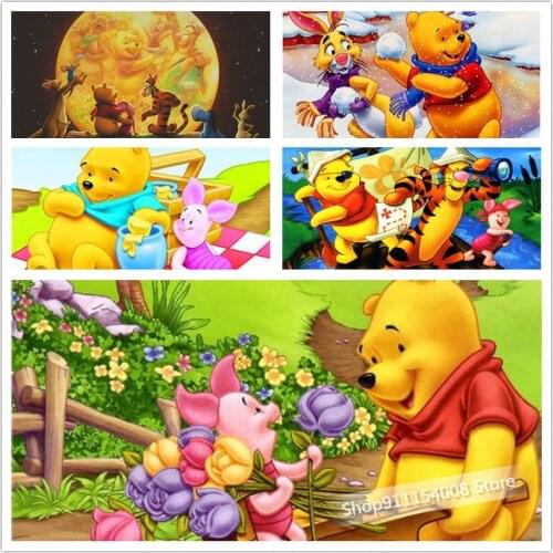 Disney Diy 5D Winnie the Pooh Full Diamond Painting cross stitch kits art High Quality Animal paint by diamond Embroidery Dec