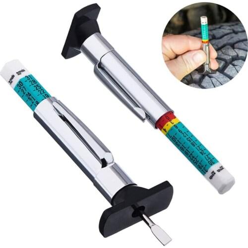Car Tire Depth Gauge Tester Color Tyre Tread Metric Gage Motors Measures Tool