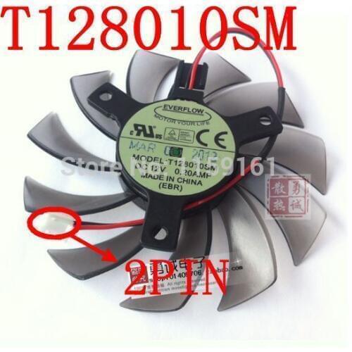 Free Shipping T128010SM 2pin 75mm 12v 0.2A XFX HD6790 HD6850 HD6870 HD6950 cooling fan