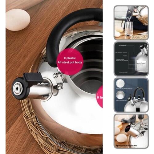 Tea Kettle Silver Color Water Pot Ergonomic Handle Easy to Operate Great Large Capacity Classic Tea Kettle