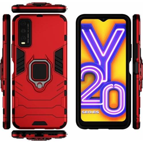 Phone Holder Finger Ring Case For Vivo Y20 Case V2029 Magnetic Armor Shockproof Cover on the For Vivo Y20 Y20i 6.51" V2027 V2032