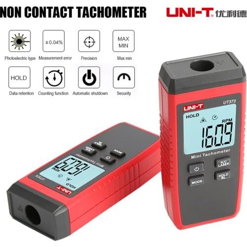 UT373 Mini Digital Tachometer Measuring Range 10-99999RPM Non-Contact Tachometer Odometer with Backlight