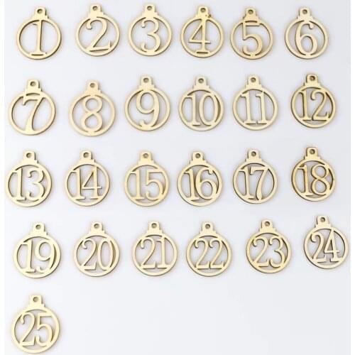 25PCS Wood Number Letters Unfinished Blank Sign Hanging Wood Sign Decorative Wood Plaques for DIY Craft