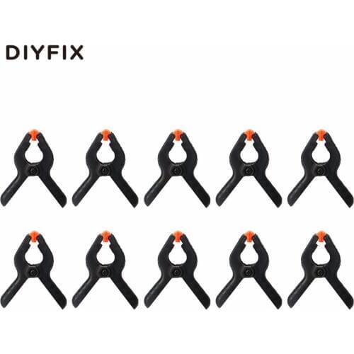 DIYFIX 10Pcs 2inch 65mm A-type Plastic Nylon Adjustable Clamps for Woodworking Spring Clip DIY Craft Tool