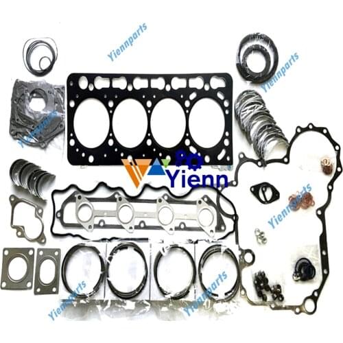 For Kubota V3800 Overhual Re-ring Kit With Piston Ring And Full Gasket Set Main Bearing Monnrod Bearing Set Engine Parts