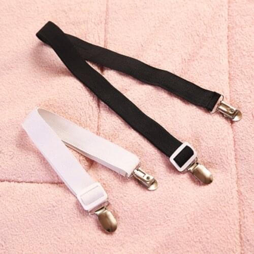 4Pcs/Set Bed Sheet Clip Bed Sheet Belt Fastener Mattress Elastic Non-slip Clip Blanket Gripper White and Black