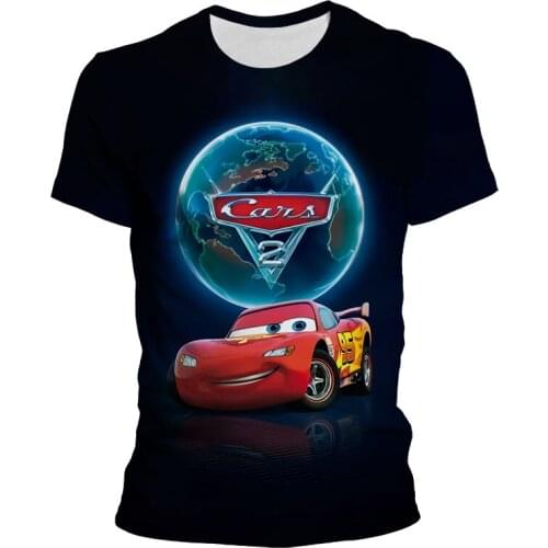 Cars Cartoon Anime Mens Clothing Summer Disney Movie 3D Print Children T Shirt Short Sleeve Streetwear Couples T-shirt