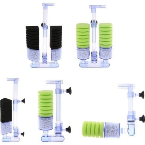 Aquarium Sponge Filter Fish Tank Filter Submersible Water Pump and Biochemical Sponge Filter for Water Circulation Filtration