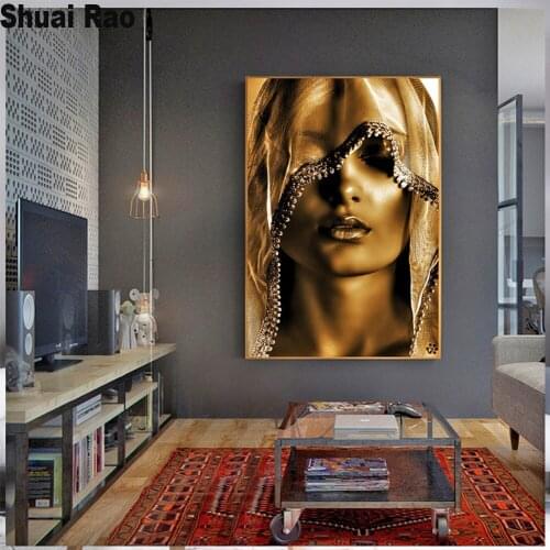 Diy full square round diamond painting"Golden Makeup Woman"5d diamond mazayka embroidery mosaic picture house decoration