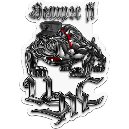 Collectible Marine Corps Decals (4in,2pack), Share Your Support with Our Vinyl Sempri Fi Chrome Dog Marine Corps Stickers for Yo
