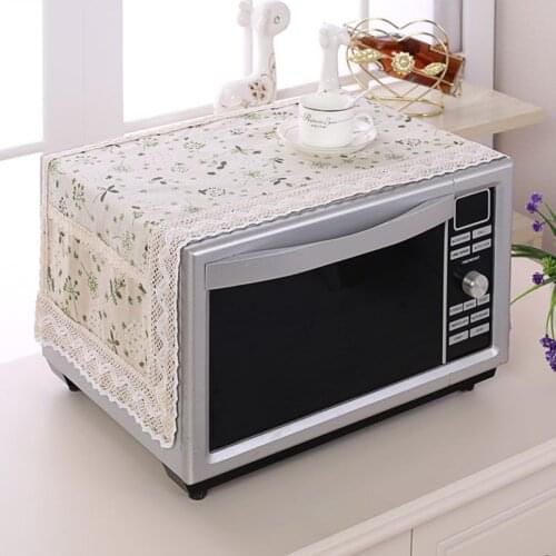 Kitchen Linen Oil-proof Microwave Dust Cover Oven Hood Microwaves Oven Dustproof Protector Covers Kitchen Accessories