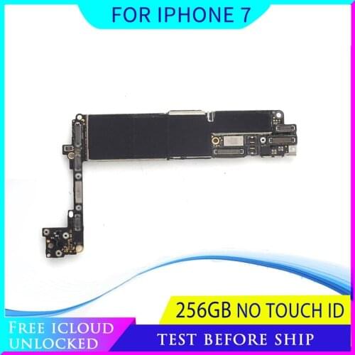 Without Touch ID For iPhone 7 Motherboard Original Unlocked Mainboard Compatible IOS System Logic Board With Full Chips 256GB