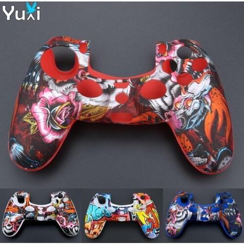 YuXi Soft Silicone Camo Protective Cover Skin Rubber Case For Sony Dualshock 4 PS4 DS4 Pro Slim Controller