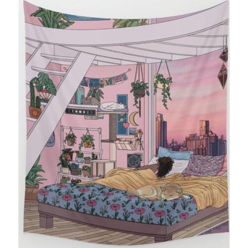Early Morning Wall Tapestry Cover Beach Towel Throw Blanket Picnic Yoga Mat Home Decoration