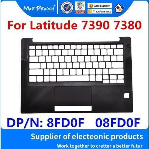 New original Replacement US Palmrest Upper Cover Case With fingerprint hole For Dell Latitude 7390 7380 E7390 E7380 8FD0F 08FD0F