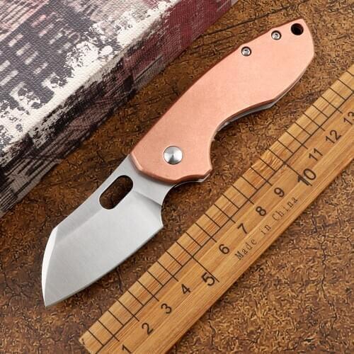 New pocket 8cr13mov blade 420 steel copper handle outdoor survival tactics camping hunting self-defense cr5311 folding knife