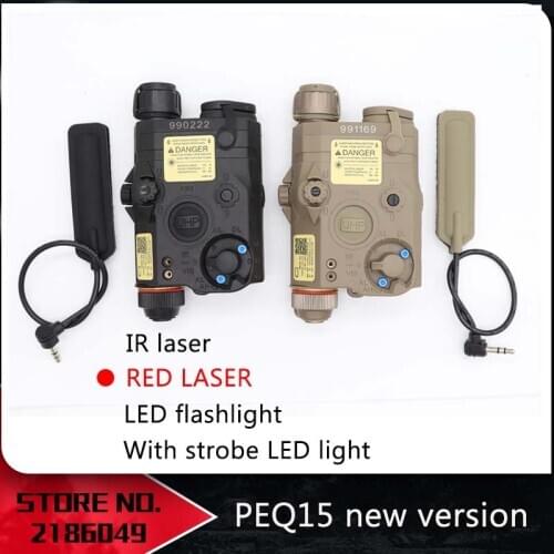 NEW- Tactical Airsoft Flashlight 3.5mm PEQ15 Red Laser LA-5C UHP LED IR Laser LA5 softair tactical peq light Strobe EX676