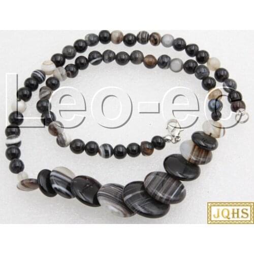 AAA 18" natural Graduated 10-20mm Multi-color coin agate Strand necklace V1529