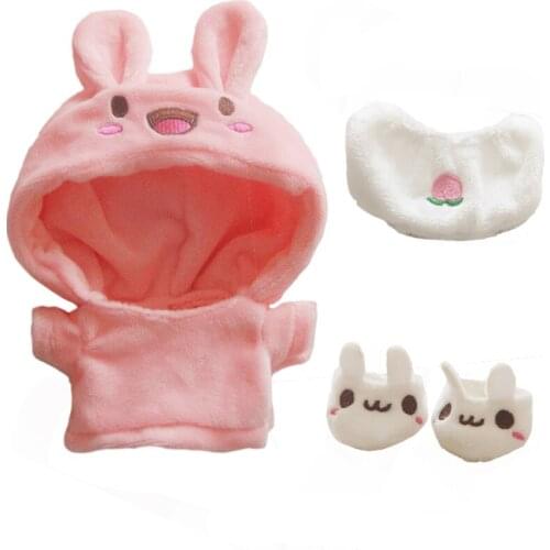 1 set 20cm doll clothes Outfit Plush Lovely rabbit Toy dolls accessories for our generation doll clothes gift