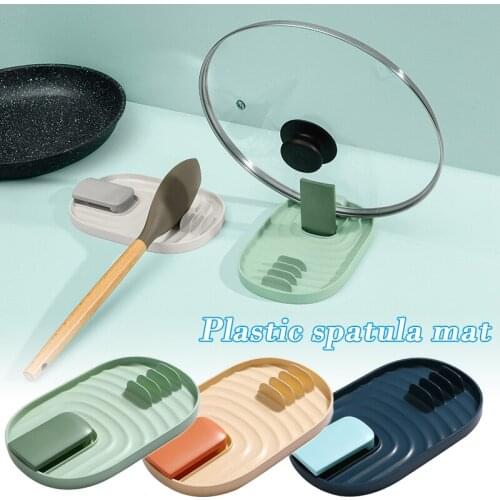 Utensil Spoon Rest with Drip Pad Heat Resistant Strong Pot Lid Holder Kitchen Cooking Gadget for Spatula Ladle Tongs