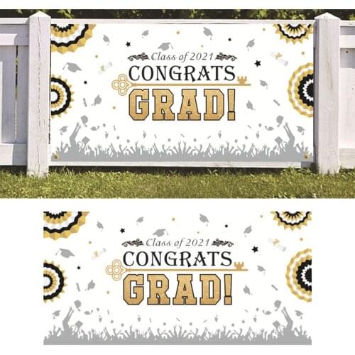Congrats Grad Graduation Banner Graduation Decorations Sign Front Door Decor
