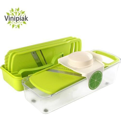 Adjustable Kitchen Manual Vegetable Fruit Slicer Onion Potato Carrot Cutter Grater Storage Container Madonline Slicer