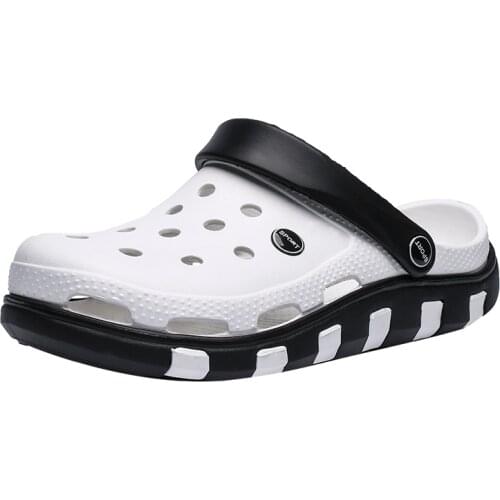 Men Sandals Crocks Autumn Hole Shoes Crok Rubber Clogs Women EVA Unisex Garden Shoes White Beach Flat Sandals Slippers