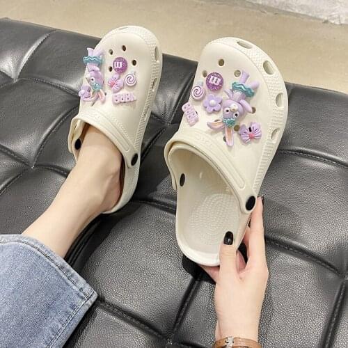 Women Sandals Clog Summer Women Heels Breathable Non-Slip Fashion Zapatos Mujer Size 33-40 DIY Ladies Slippers