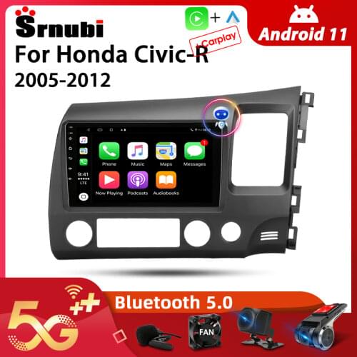 Android 10.0 2 Din Car Stereo audio Radio for Honda Civic-R right 2005-2012 Multimedia Video Touch Screen Player 4G Wifi Speaker
