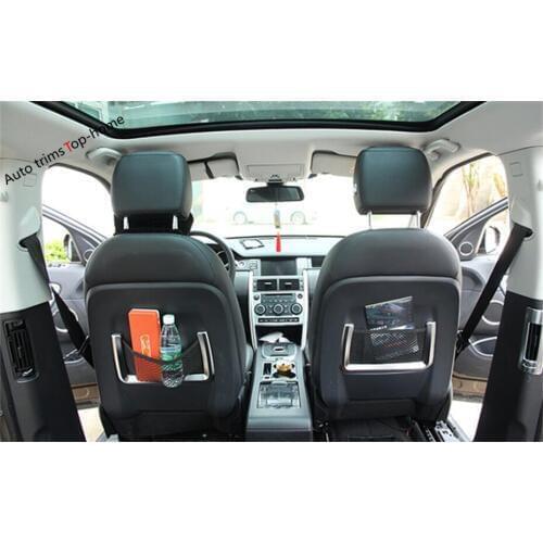 Yimaautotrims Rear Seat Storage Bag Net Cover Trim 2 Piece Fit For Land Rover Discovery Sport 2015 - 2019 Interior ABS