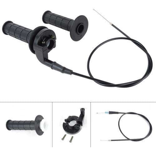 1Pair 7/8" Twist Throttle Hand Grip Integrated 85cm Cable For 22mm Handlebars For ATV Quad Pit Dirt Bike 90 110 125CC