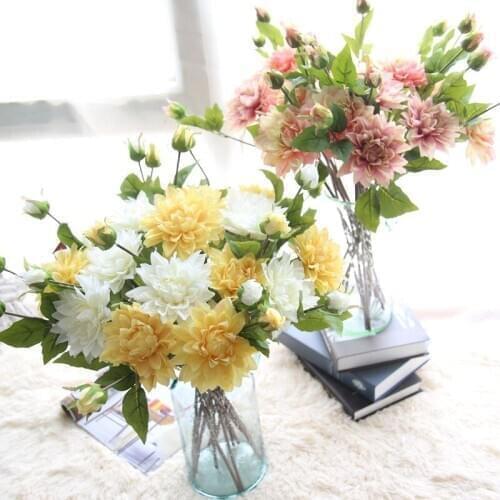 1Pc Silk Dahlia DIY Home Party Homeroom Background Wall Wedding Decoration Artificial Flower For Wedding Party Decoration
