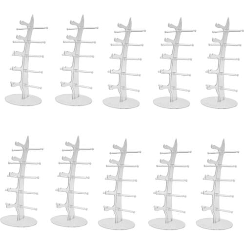 10 Pcs Clear Acrylic Sunglasses Display Tabletop Eyewear Holder Eyeglass Collections Display Stand Rack