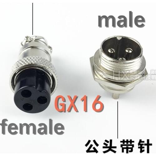 100male+100female=100set GX16 GX16-4 4P 4Pin 16mm Male&Female Wire Panel Connector plug Circular Aviation Connector Socket Plug